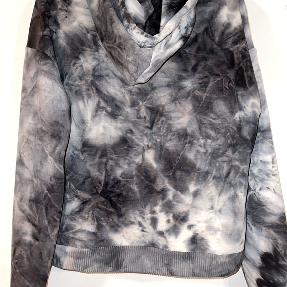 ✨HP✨ NWT “BEBE SPORT” SOFT BLACK & GREY TIE-DYE PULLOVER HOODIE, LADIES MEDIUM - Picture 5 of 7